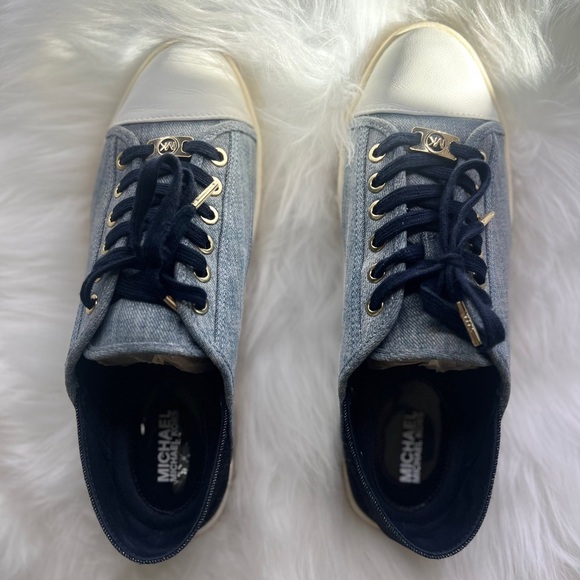 MICHAEL Michael Kors Women’s Denim Kristy Lace Up Leather Canvas Shoes Size 9 - Picture 8 of 9